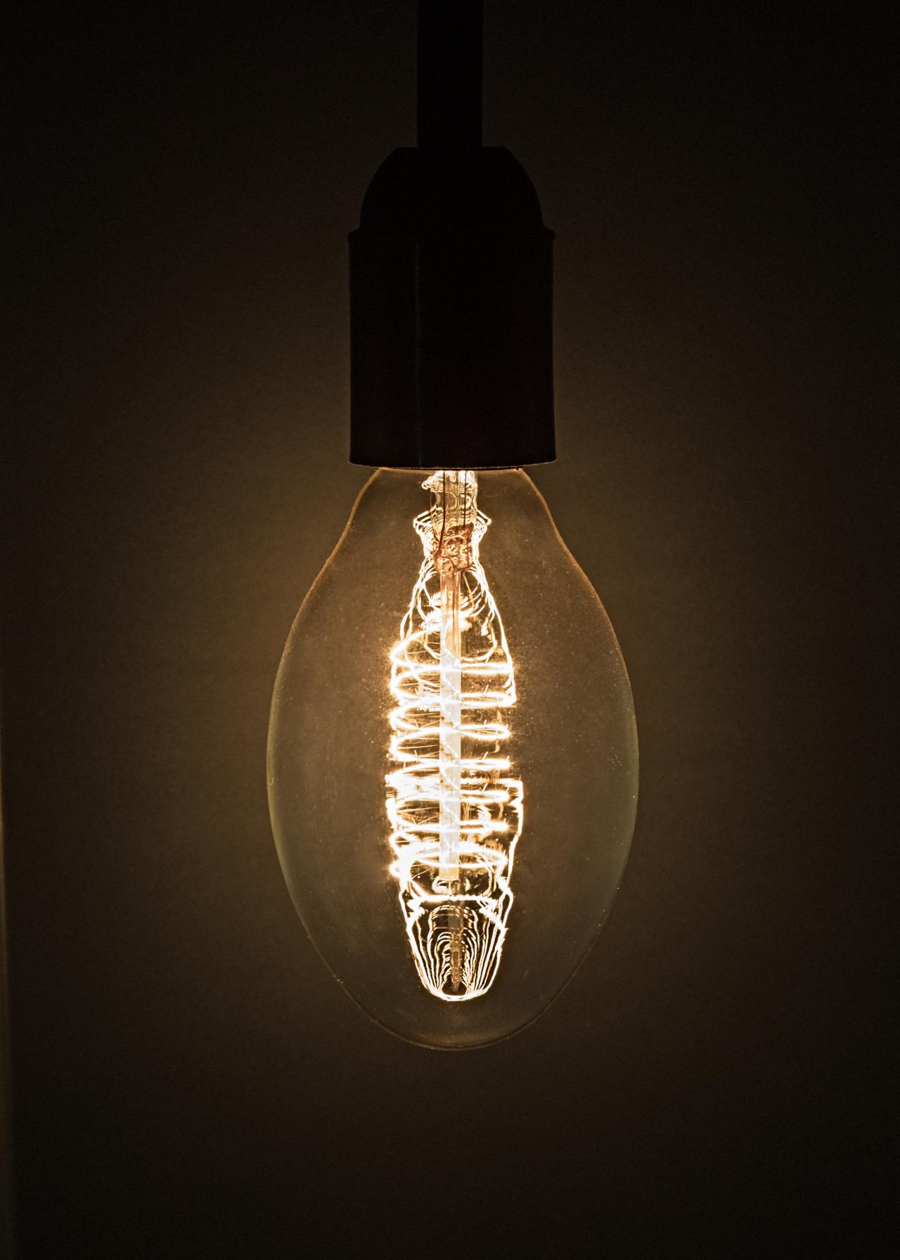 burning light bulb